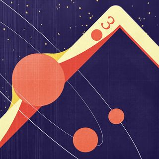 abstract Three Men Playing Cards on Mars logo