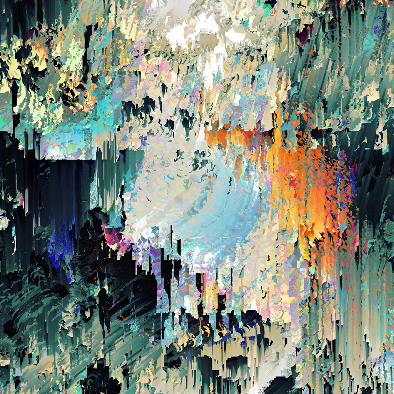 multiple colors running downward