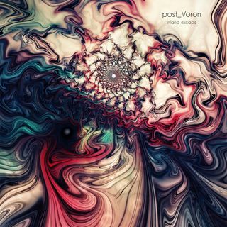 abstract art showing reds, tans, and dark greens