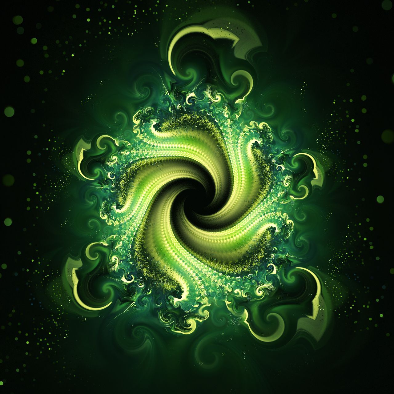 a green vortex, somewhat reminiscent of an octopus